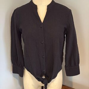 INC International Concepts Long Sleeve Cotton Button Down Top Size XS
